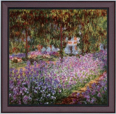 framed  Claude Monet Iris Bed in Monet-s Garden, Ta3078-1